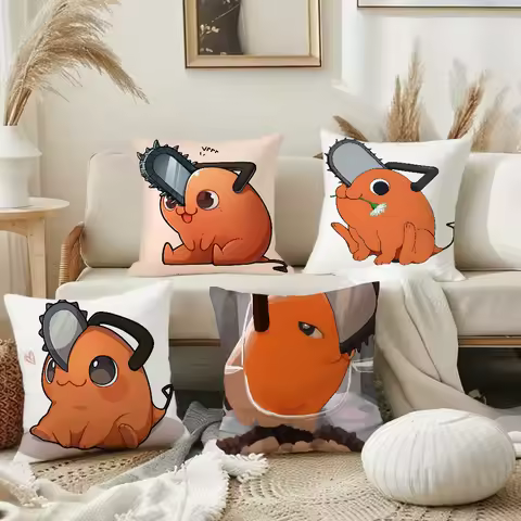 ANIME Chainsaw Man P-Pochita Kawaii Pillow Case Square Double-Sided Printing Short Plush Sofa Cushio