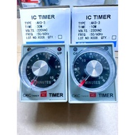 CKC AH3-3 220VAC time relay with base, electronic timer, CKC AH3-3 timer