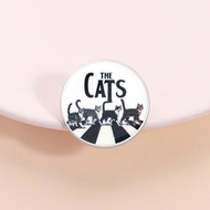 The Beatles and Cat Creative Brooch Classic Album "Abbey Road" Cover Badge Rock Band Pin Clothing Ba