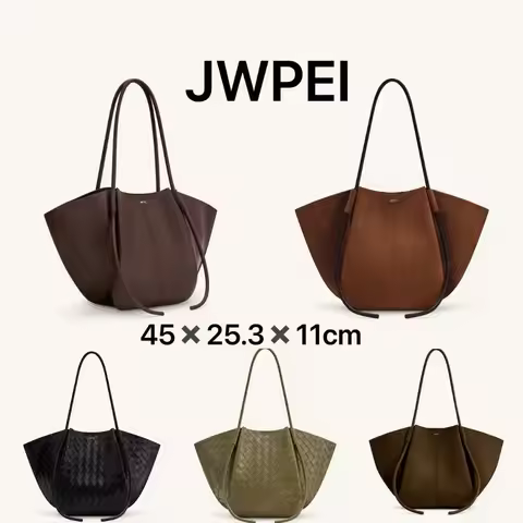 JW PEI Wing Design Tote in Faux Suede, Spacious Bag for Everyday Elegance, 2026 New Convertible Shou