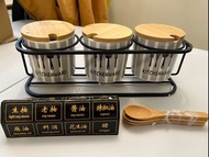全新玻璃調味料架，拆盒未用過