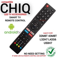 CHIQ Android Smart TV Remote Control 32M8T 43M8T L32HT L42G6 U50H7K