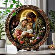 CIFbuy Elegant 2D Metal Religious Family Art Wall Decor for Living Room and Bedroom 2D