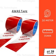 AWAS Film Barricade Film Hazard 70mm x 50m [READY STOCK]