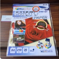 20 Sheets - A4 Photo Paper - A4 Blue Print Glossy Photo Paper
