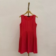 PRELOVED G2000 Women Red Basic Sleeveless Mini Dress Pleated Fashion Women
