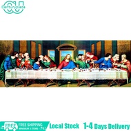 [Local Delivery] 80x30cm 5D Diamond Painting The Last Supper Full Set Part Drill Rhinestone Beads Art Complete Kit Wall Design Bead Printed Wall Decor Living Room