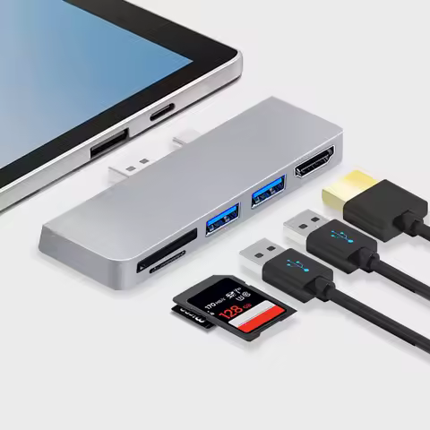 5-in-1 USB Hub 3.0 Docking Station for Microsoft Surface Pro 7 to USB3.0 Port SD/TF Card Reader Adap