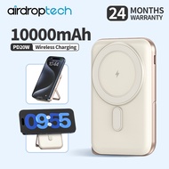 AIRDROPTECH PD 20W Magnetic Powerbank With Stand 10000mAh Wireless Fast Charging Mini Power Bank Battery Pack