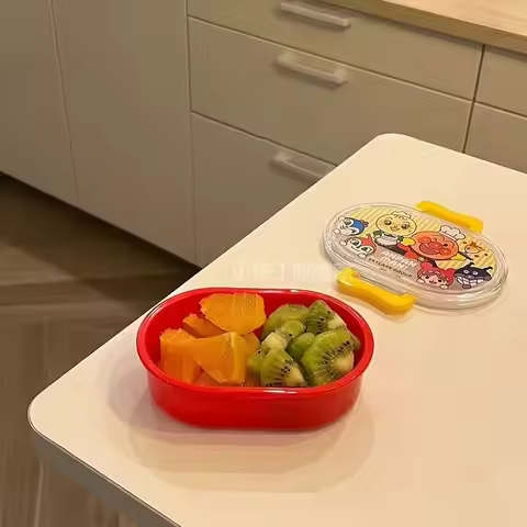 Kawaii Anime Cartoon Anpanman Bento Box with Large Capacity Creative and Cute Lunch Box Peripheral C