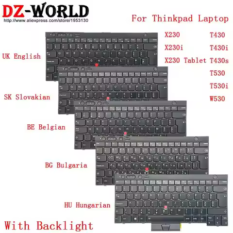 UK BE BG SK HU Backlit Keyboard for Lenovo Thinkpad T430 S T530 W530 X230 i Laptop 04X1269 04X1359 0