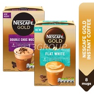 Nescafe Gold Instant Coffee / Flat White Double Chocolate Mocha, 8 Sachets