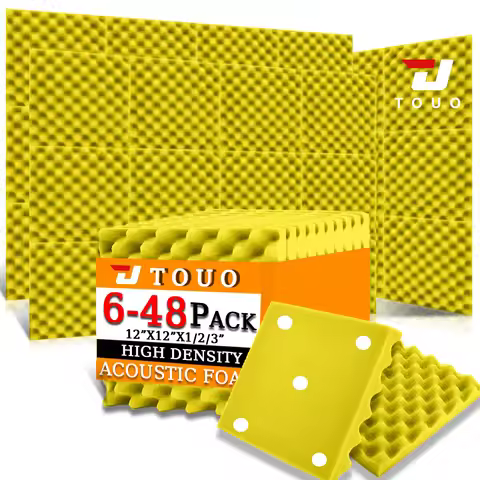 TOUO Workspace Acoustic Foam Panels with Egg Crate 12"x12"x1/2/3" Sound Absorbing Wall Use