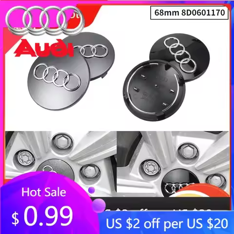 Hub Caps Hot New For Audi 4Pcs 68mm Audi Car Wheel Center Hub Cap Covers Auto Rim Cover Emblem Badge