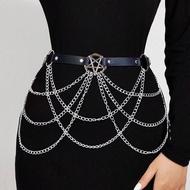 PU Leather women belt with chains Leather women belt Belt for Women Handcrafted chain belt Women wai