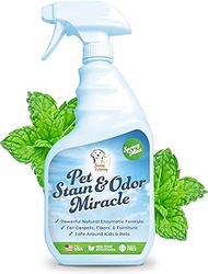 Sunny &amp; Honey Pet Stain &amp; Odor Miracle - Enzyme Cleaner for Dog Urine Cat Pee Feces Vomit, Enzymatic Solution Cleans Carpet Rug Car Upholstery Couch Mattress Furniture, Natural Eliminator (32FL OZ)