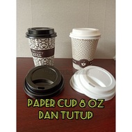 Paper cup 8 Oz/ motif paper cup + lid 8Oz