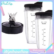 [HoME&life] 24Oz Cups with To-Go Lids, 7 Fins Extractor Blade, for Nutri Ninja Auto IQ BN801 SS101 B