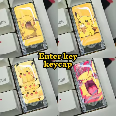 Vertical Enter Key Single Keycap Cartoon Cartoon Pokémon Pikachu Cross-axis 2U Epoxy Mechanical Keyb