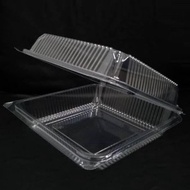 L 300  Square Cake Tray with Lock / Disposable Bakery Clear Plastic Packaging / Bekas Kek 6’