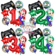 WINDBLOWN Balloon SET HBD MARIO LUIGI BIRTHDAY BOY Girl WITH STICK PSP GAME