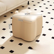 Stool พื้นที่เก็บของแบบมีพนักพิง ทรงเรขาคณิต สไตล์โมเดิร์น เรียบง่าย ใช้งานได้หลากหลาย สไตล์เรียบง่า