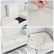 10 Sizes Jacquard Sofa Seat Cover Patchwork Sofa Cover 1/2/3/4 Seater L Shape Universal Solid Color Elastic Sofa Cushion Cover