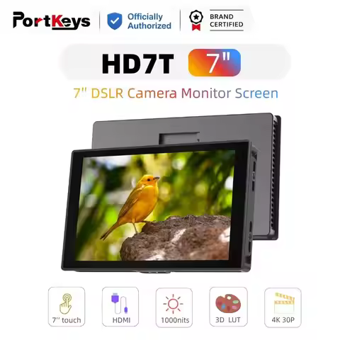 PORTKEYS HD7T 7" 1000nits 1000:1 8 bit 1280*800 Tochscreen on Camera Monitor for Video Studio Live S