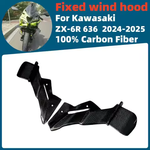For Kawasaki ZX-6R 636 2024-2025 100% Carbon Fiber Motorcycle Refit Naked Front Spoiler Winglet Aero