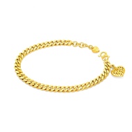 BT5025 @ BT8957 RANTAI TANGAN Bold Cuban Chain Bracelet Gold Plated with Heart Charm (Gajah)