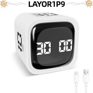LAYOR1P9 Pomodoro Timer, Rotation Timing 3 Volume Adjustable Digital Cube Timer,  Custom Countdown 5