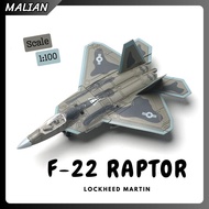 Plastic Military Model Assembled F-22 RAPTOR Airplane Scale 1:100