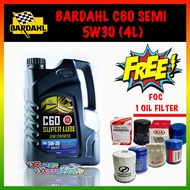 BARDAHL 5W30 SEMI SYNTHETIC Engine Oil Bardahl C60 SUPER LUBE MINYAK HITAM KERETA Bardahl 5w-30