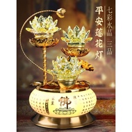 Buddha Worship Lamp Plug-in Bodhisattva Colorful Crystal Buddha Lamp Guanyin Buddha Worship Lamp Long Lamp Buddha Front Home Buddha Hall Lotus Lamp