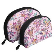 Tokidoki 2 Pcs Cosmetic Bags Travel Makeup Bag Portable Clutch Pouch Set Women Handbag with Zipper Shell Toiletry Storage 1LS4