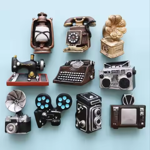 Camera Household Souvenir Sewing Machine Refrigerator Sticker Message Post Fridge Magnets Refrigerat