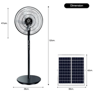 รวมพัดลมโซล่าเซลล์ตั้งโต๊ะ ขนาด 12 นิ้ว FANSOLAR-9V-V1 / V2 และ 16 นิ้ว FANSOLAR-16N / DY-268YK มีให