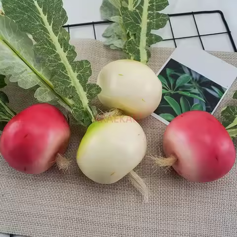 1pcs Simulated round radish, fake vegetable radish model, decoration decoration, photography props, 