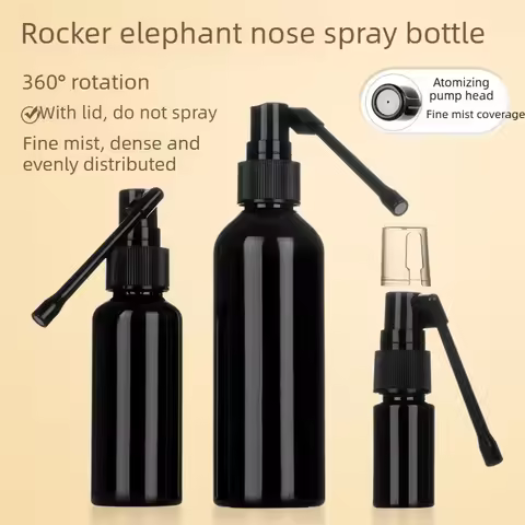 10-100ML Empty PET Nasal Spray Bottles Pump Sprayer Mist Nose Refillable Small Rotation Mist Spray B