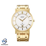 Orient Classic Gold Tone Stainless Steel White Dial Quartz FGW01001W0 Unisex Watch