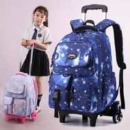 Trolley School Bag Primary School  6 Wheels  Kids  Backpack Wheeled 拉杆书包 Waterproof Removable Trolle