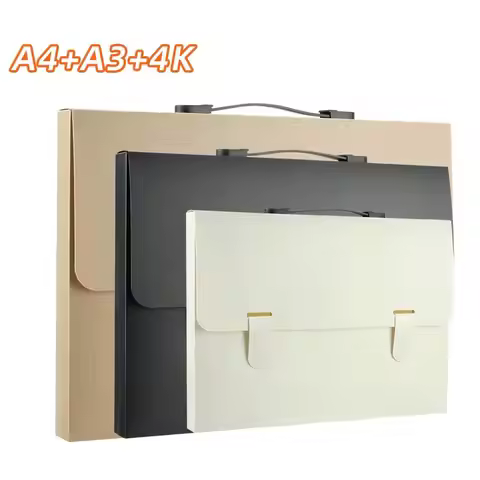 Portable Document Organizer File Bag A3 A4 Paper Organizer File Storage Document Bag PP Plastic Art 