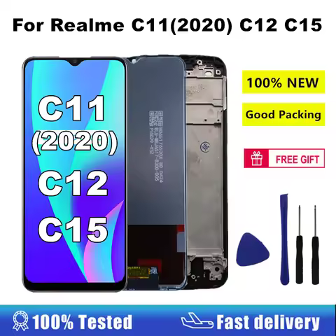 6.5'' C11 2020 C12 C15 LCD For Oppo Realme C11(2020) C12 C15 LCD Display Touch Screen Digitizer RMX2
