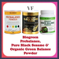 Biogreen Prebalance Powder 200g, Pure Black Sesame Powder 300g & Organic Green Balance Powder 200g