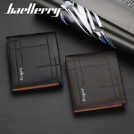 Men's Leather Wallet Short Men's Wallet Pay On Delivery X3E5 Latest Folding Model