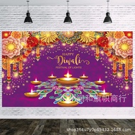 180*115cm Diwali Background Decoration Deepavali Decor Banner Digital Printing Gift Party Decoration Event Supplies Happy Diwali Flag