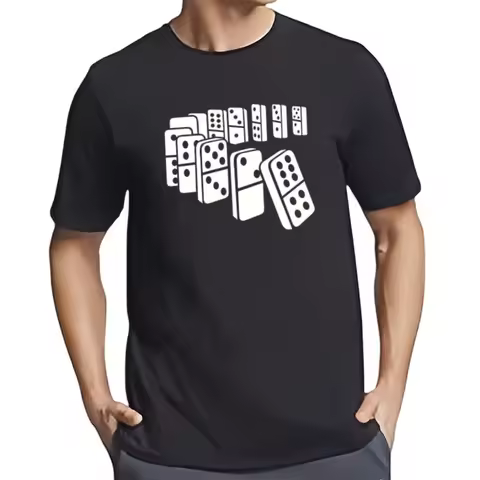 T-Shirt imprimé dominos unisexe, en coton, personnalisé, à la mode, amusant, nouveauté, été