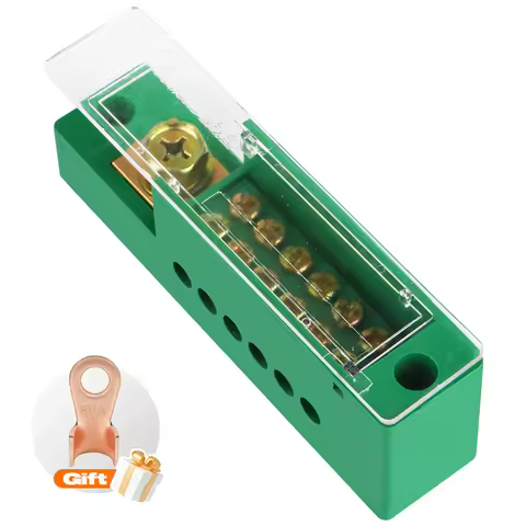 Monopole Splitter Wire Junction Box Gift 60A Copper Terminal - 1 In 6/9/13 Export, Brass Terminal Bl