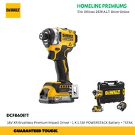 DEWALT DCF860E1T 18V XR Brushless Premium Impact Driver - 1 X 1.7Ah POWERSTACK Battery + TSTAK