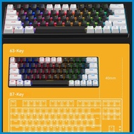 ├ ∮ ➮ ZIFRIEND ZA646 Mechanical Keyboard 64 Keys White Backlit Blue Red Switch Gaming Keyboard